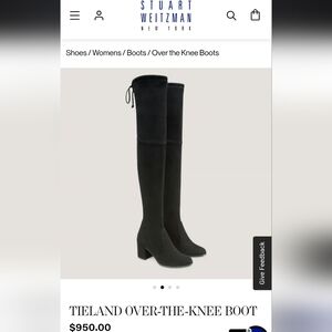 Brand New in Box - Stuart Weitzman Tieland Over-the-Knee Black Suede Boots Sz 9